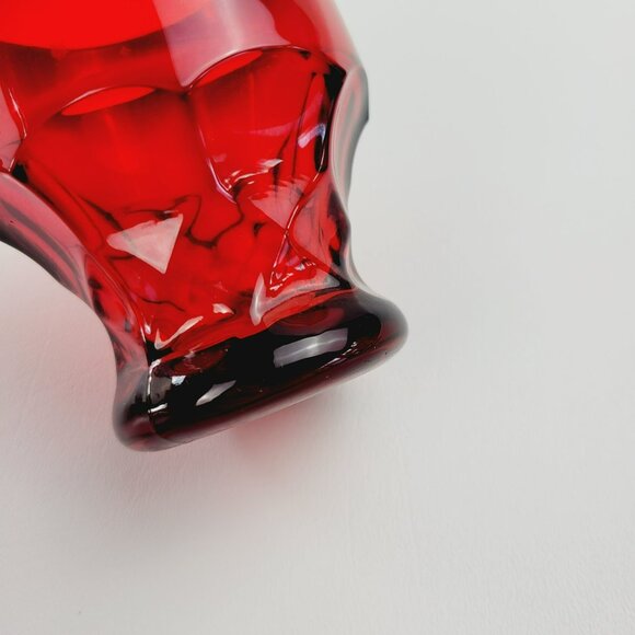 Vintage Cambridge Georgian Ruby Red Flat Tumbler Glasses 8fl.oz Honeycomb Retro - Picture 5 of 10